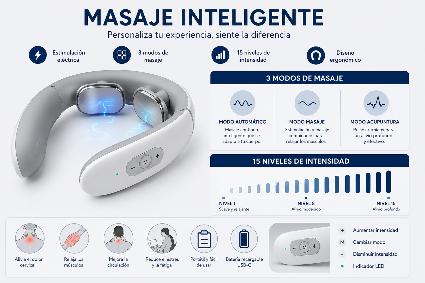 Masajeador Inteligente para Cuello y Cervicales