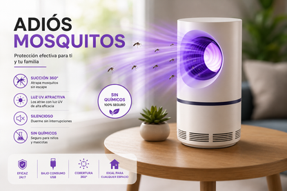 Lámpara Antimosquitos UV USB – Sin Químicos, Sin Ruido, Sin Picaduras