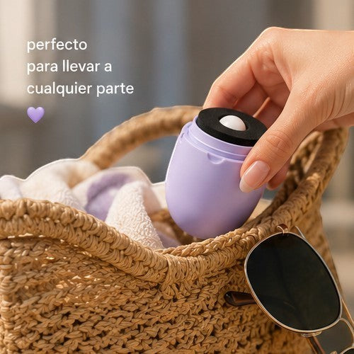 Asronix aplicador portátil de protector solar recargable, color lavanda, con esponja aplicadora.