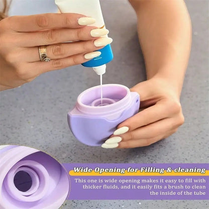 Asronix aplicador portátil de protector solar recargable, morado, con esponja suave para aplicación uniforme sin manos.