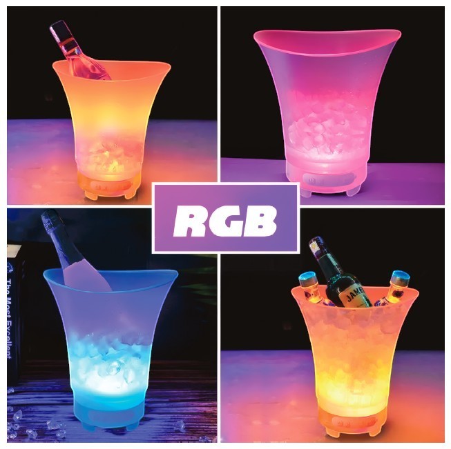 Asronix cubitera LED con altavoz Bluetooth, luces RGB y capacidad de 5L. Ideal para fiestas.