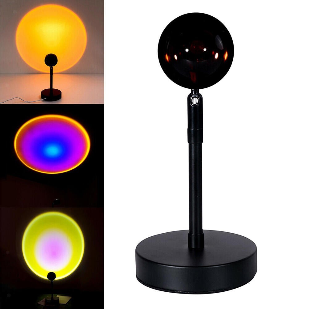 Lámpara de proyector Asronix Sunset con luz LED ajustable, rotación de 360°, ideal para crear ambientes románticos y modernos.