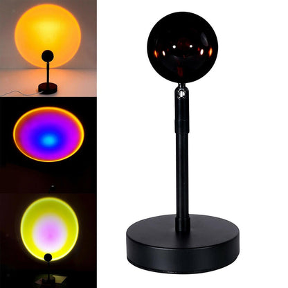 Lámpara de proyector Asronix Sunset con luz LED ajustable, rotación de 360°, ideal para crear ambientes románticos y modernos.