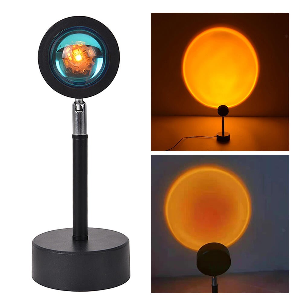 Lámpara de proyector Asronix Sunset con luz LED ajustable, rotación de 360°, ideal para crear ambiente romántico.