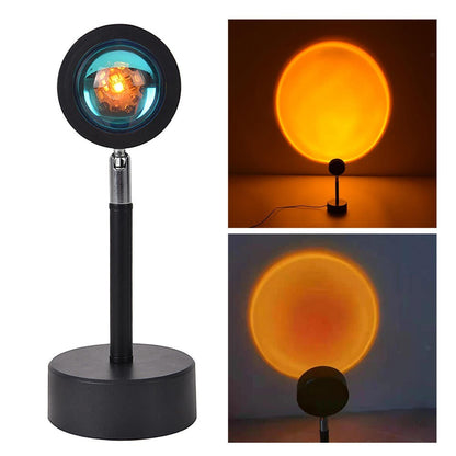 Lámpara de proyector Asronix Sunset con luz LED ajustable, rotación de 360°, ideal para crear ambiente romántico.