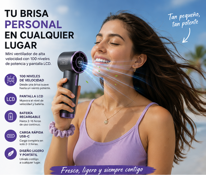 Mini Ventilador Portátil de Alta Velocidad